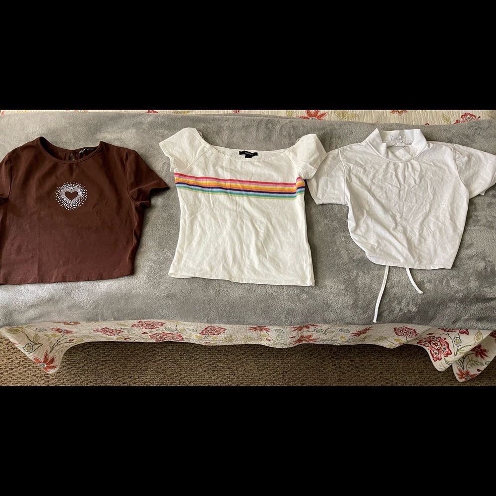 left to right : shein ( size L ) forever 21 ( size M) cotton on (size M )